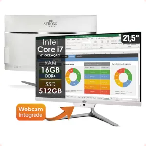 Computador All In One Intel Core I7 8° Geração 16gb Ddr4 Ssd 512gb Tela 21,5'' Strong Tech
