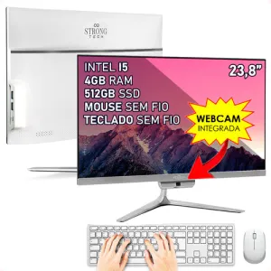 Computador All In One Completo Intel Core I5 4gb Ssd 512gb Tela 23,8'' Strong Tech